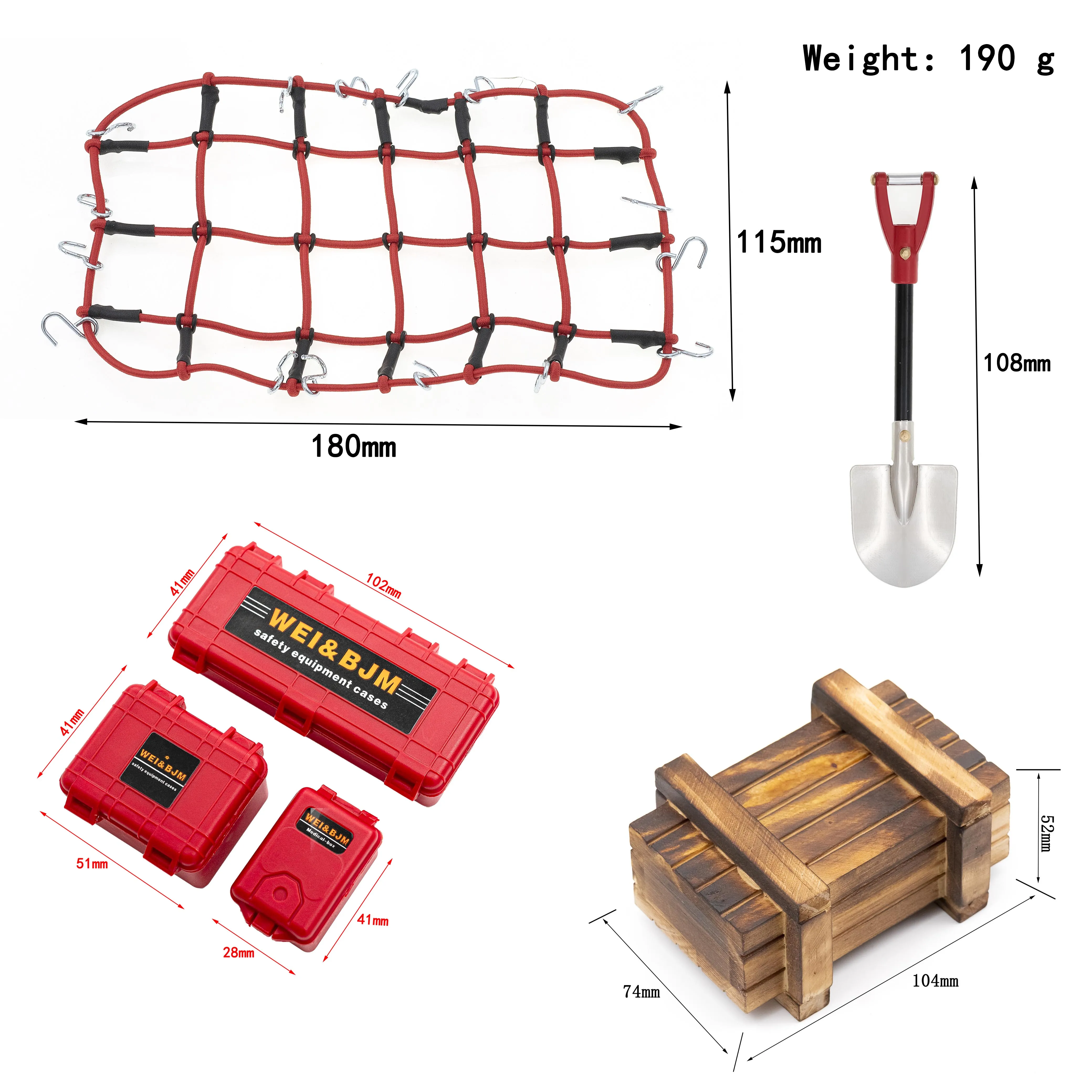 Accesorios decorativos para RC juego de equipaje de simulación de coches, Axial Scx10 Tamiya Cc01 Traxxas partes D90 D110 1:10