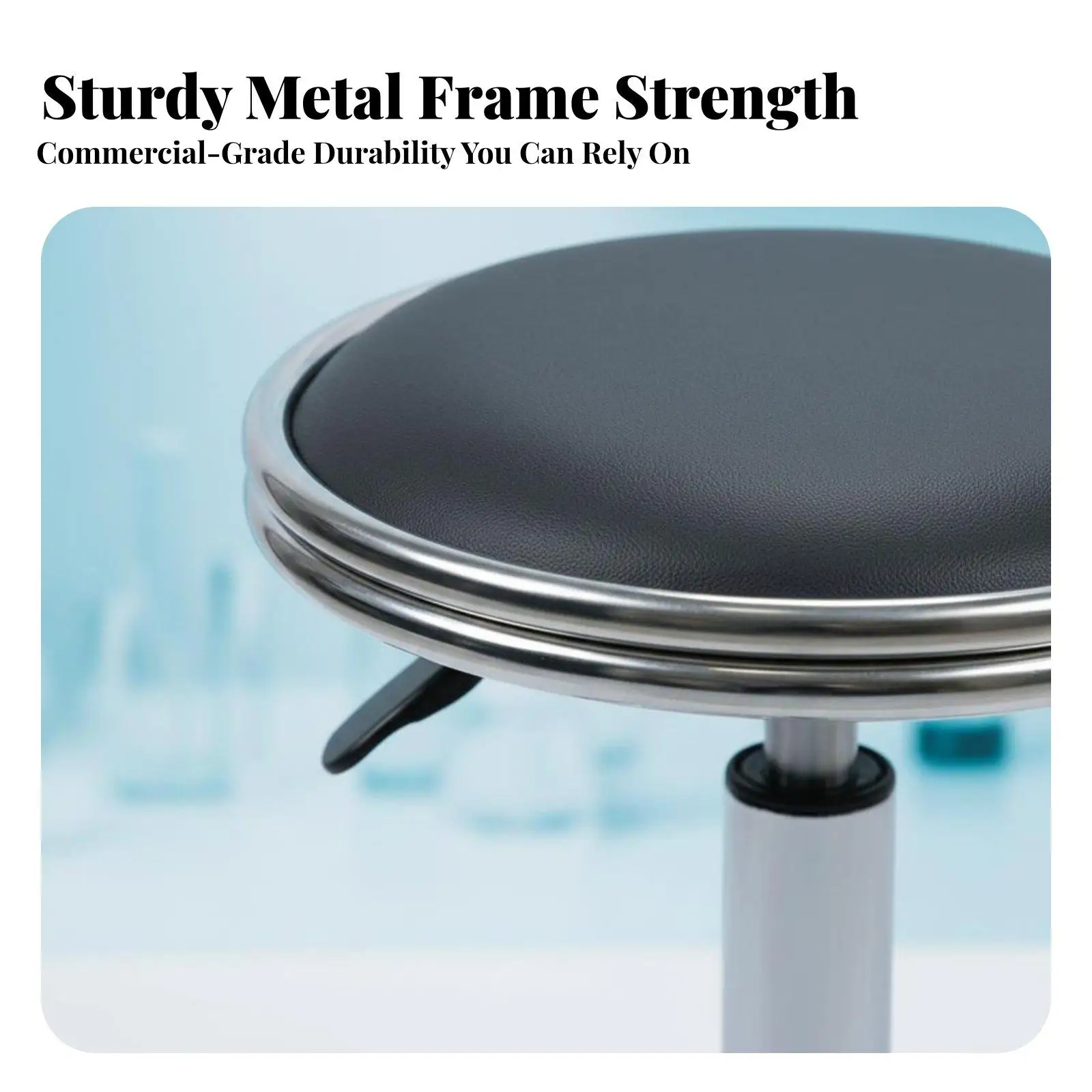 Anti Lab Stool Full Rotation Adjustable Height Stool with Foot Loop Versatile Workplace Seating for Artists, Research Facility,