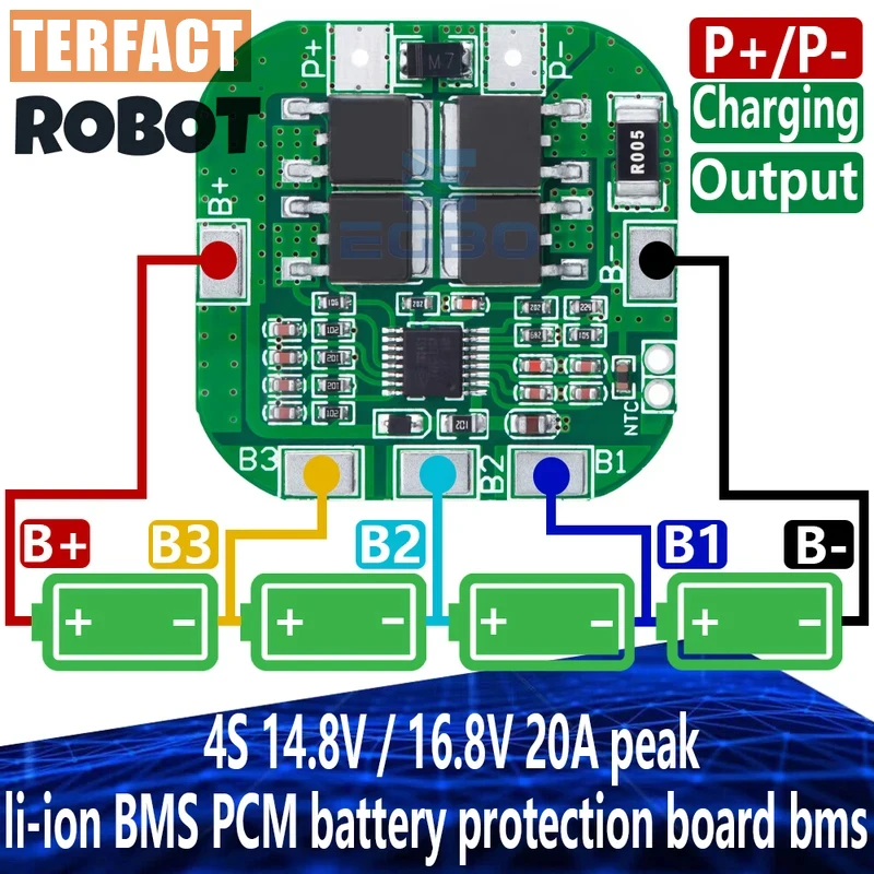 1-20PCS 4S BMS 14.8V16.8V 10A 20A Li-ion Battery BMS Protection Board BMS PCM for Lithium LicoO2 Limn2O4 18650 Li