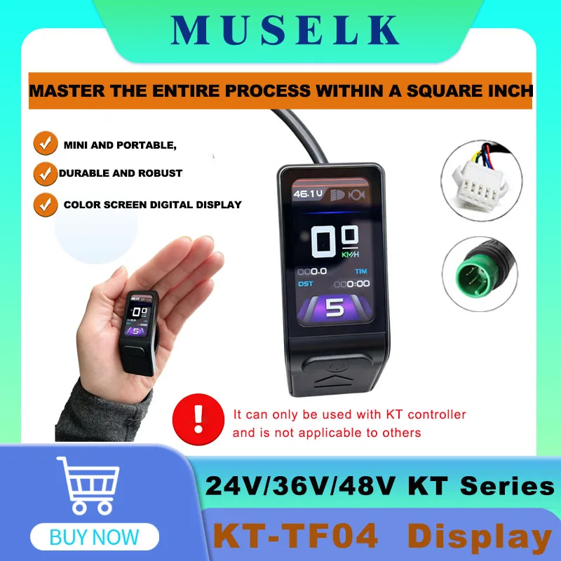 Mini LCD Display KT TF04 Ebike Mini TFT Screen Color  Display 24V/36V/48V, Electric Bicycle Accessories Suitable for KT Controll
