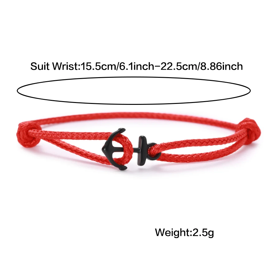 Handmade Anchor Bracelet Men Ethnic Cord Adjustable Beach Surfing Rope Bracelet Jewelry