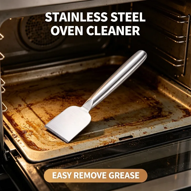 Stainless Steel Refrigerator Deicing Shovel, Multi-Functional Kitchen Cleaning Shovel,  Stove Oil And Stain Cleaning Utensils