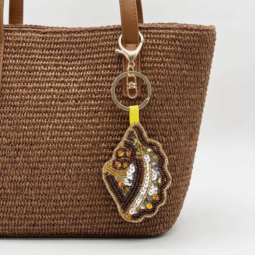 Bag Accessories Conch Starfish Keychain Crab Seashell Beads Bag Pendant Appliques Key Ring Bag Charm Summer