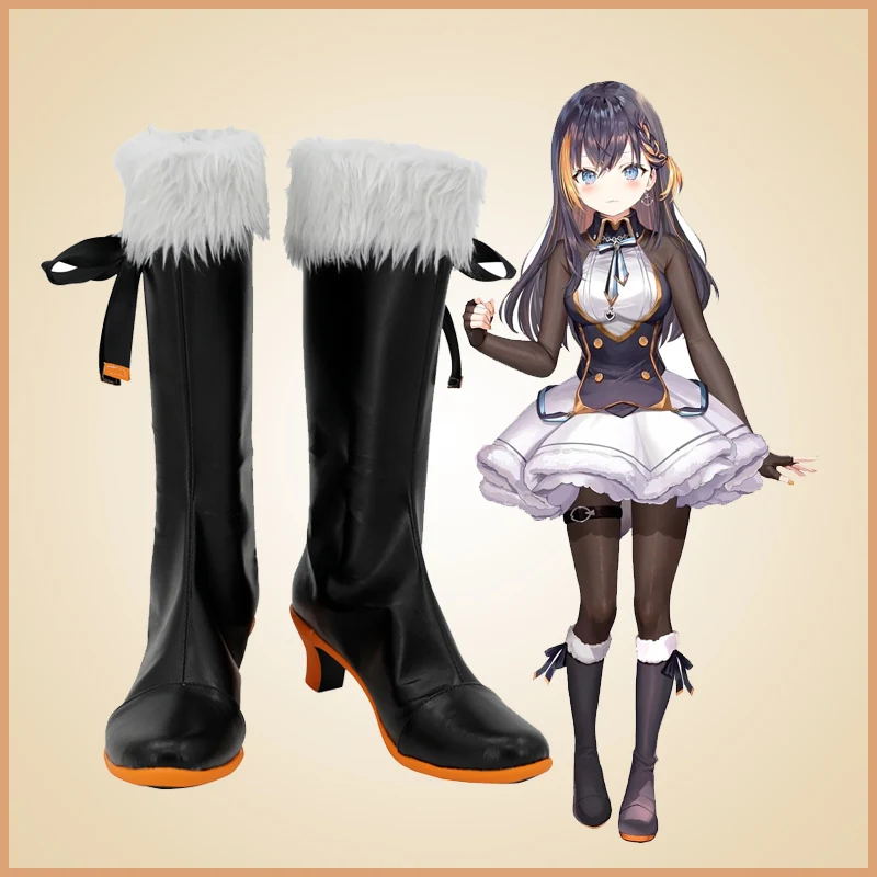 Vtuber hololive petra gurin cosplay schuhe pu stiefel halloween cosplay prop maßge schneidert