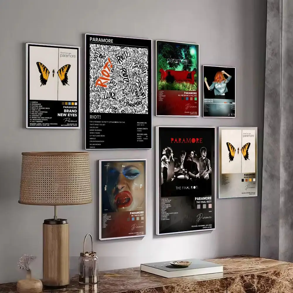 Rock Band Album P-Paramore Poster Decorative Stickers Wall Art Mural Photo Design for Home Living Room Hallway Decor Gift