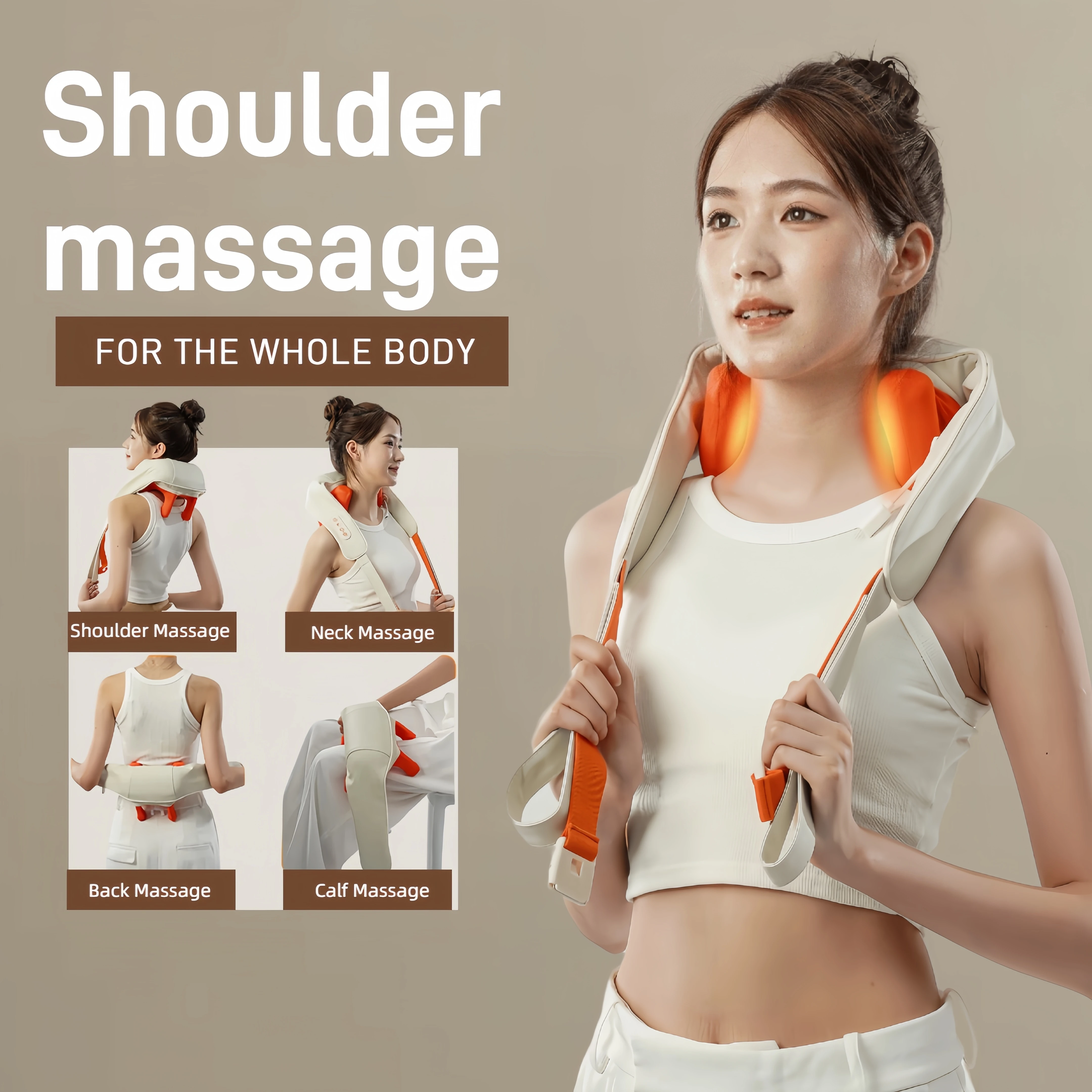 New Portable Mini Relaxer Dredge Kneading Smart Electric Wrap Heated Trapezius Muscle Neck Multifunctional Shiatsu Massage Shawl