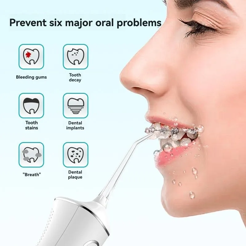 

B26C-Portable Electric Water Flosser-IPX7 Waterproof High-Power Oral Irrigator With Multiple Nozzles