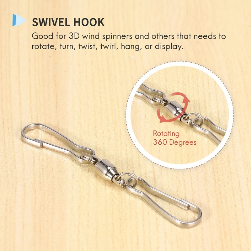 Oct Sale 8 Pack Double Clip Swivel Hooks for Wind Spinners, Windsock, Bird Feeders, Wind Chimes Crystal Twisters Party