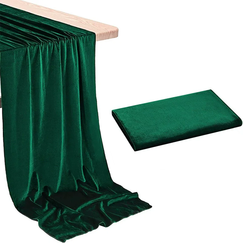 Cross Border Background Table Flags And Tablecloths, Green Velvet Table FlagTablecloth For Hotel Weddings Banquets