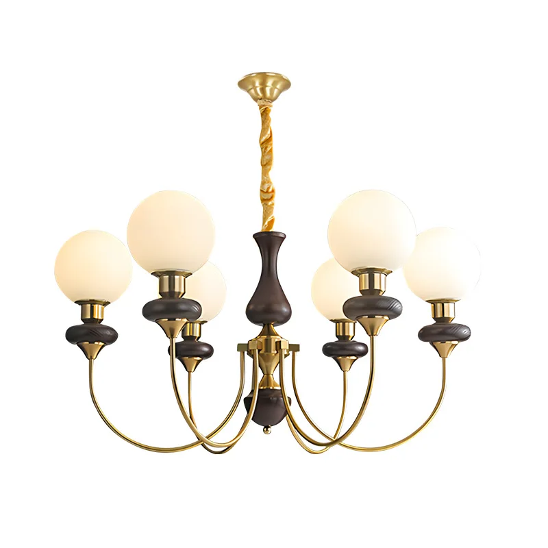 

All copper antique bedroom dining room magic bean lamps, solid wood French retro American living room