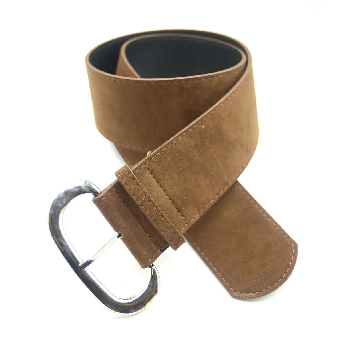 

2025 Fashion Retro Personalized Suede Suede Wide Edge Belt Female Fashion Versatile Belt Pants Y2k Belt Width 5.8cm