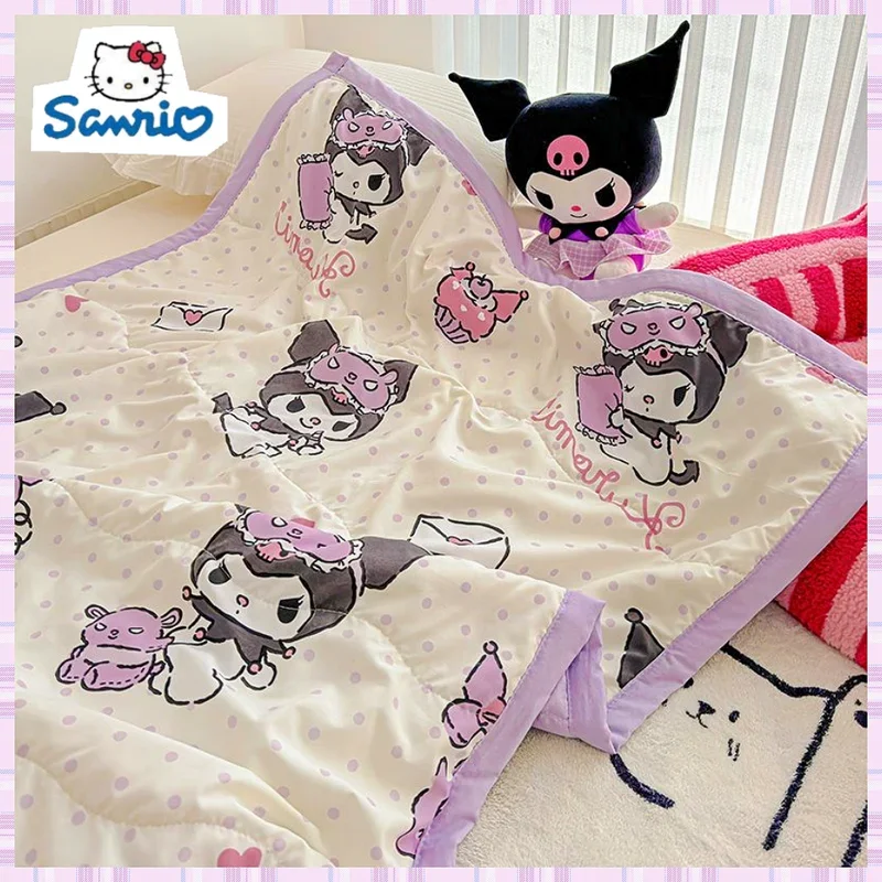 Summer Sanrio Hello Kitty Cinnamoroll Anime Kawaii Comforter Blanket Cute Kuromi My Melody Baby Washable Quilt Cover Kids Toys