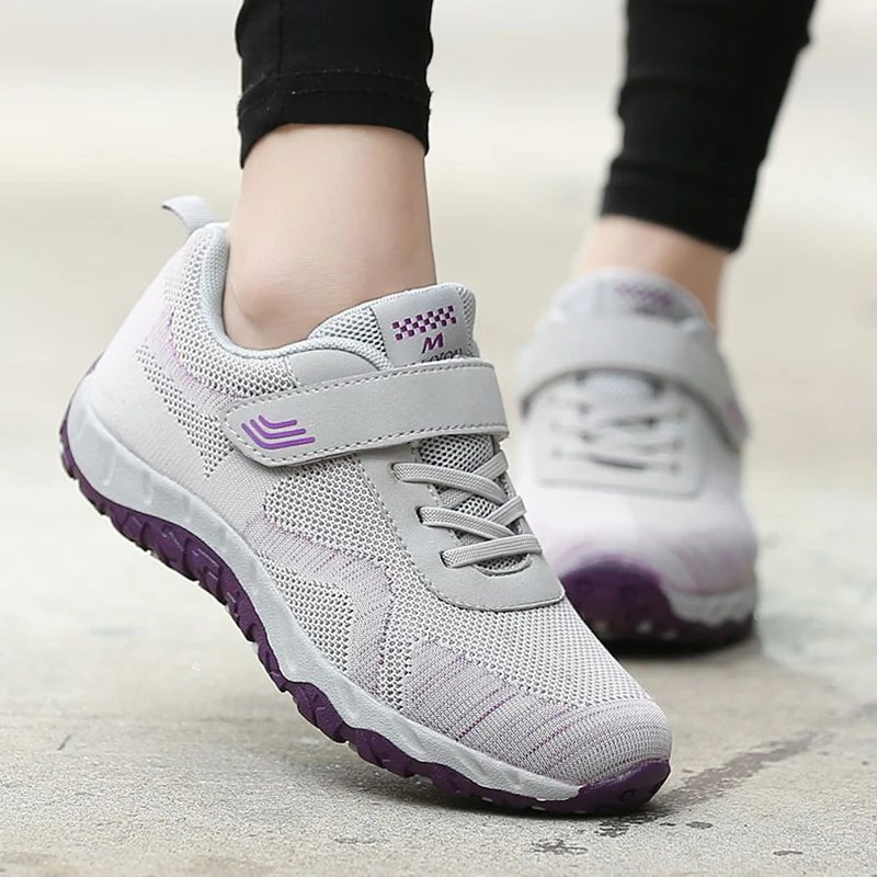 Women Outdoor Sports Casual Shoes Ultralight Trendy Sneakers  Lace-up Gym Running Shoes Comfortable Female Walking Shoes