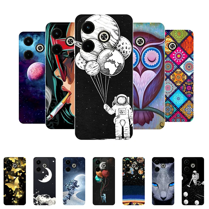 For Infinix Hot 40i Case Cover Infinix Hot 40i X6528B Funda Astronaut Soft Silicone Back Cover Case for Infinix Hot40i Coque