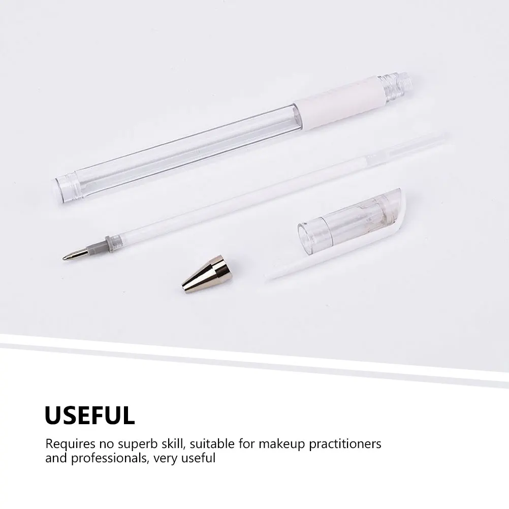 3pcs Waterproof Tattoo Marker Brow Pen White Eyebrow Marker Pen Fine Oil Eyebrow Pen Professional Makeup Microblading Accessory