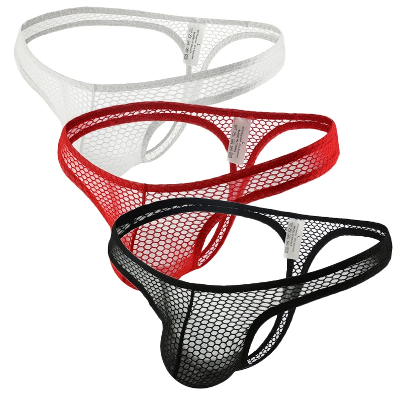 

Мужские трусы-стринги (3 шт.), низкая посадка, дышащие, бесшовные, забавные трусы-танга, джокстрап