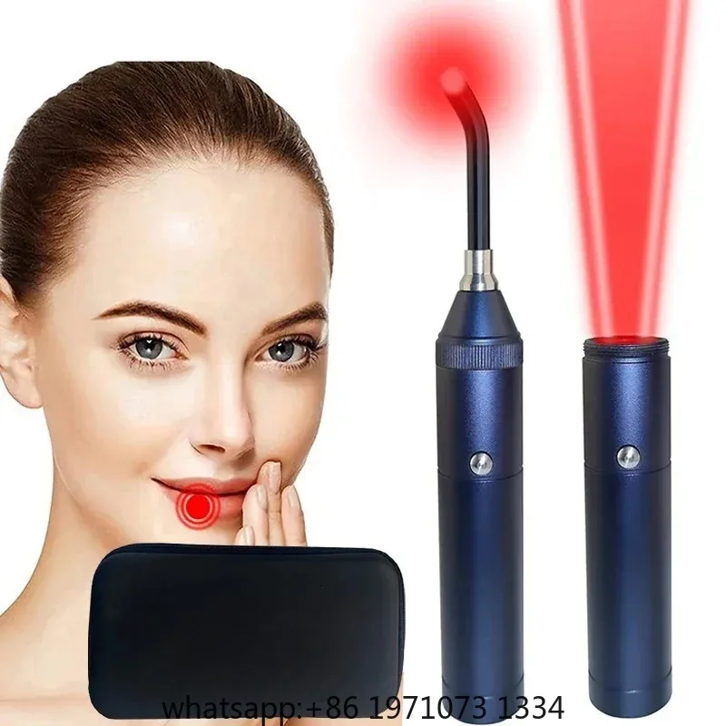 Portable Red Light Infrared Therapy Device Sore Canker Lip Therapy Handheld Removable Oral Physiotherapy Wand Pain Relief