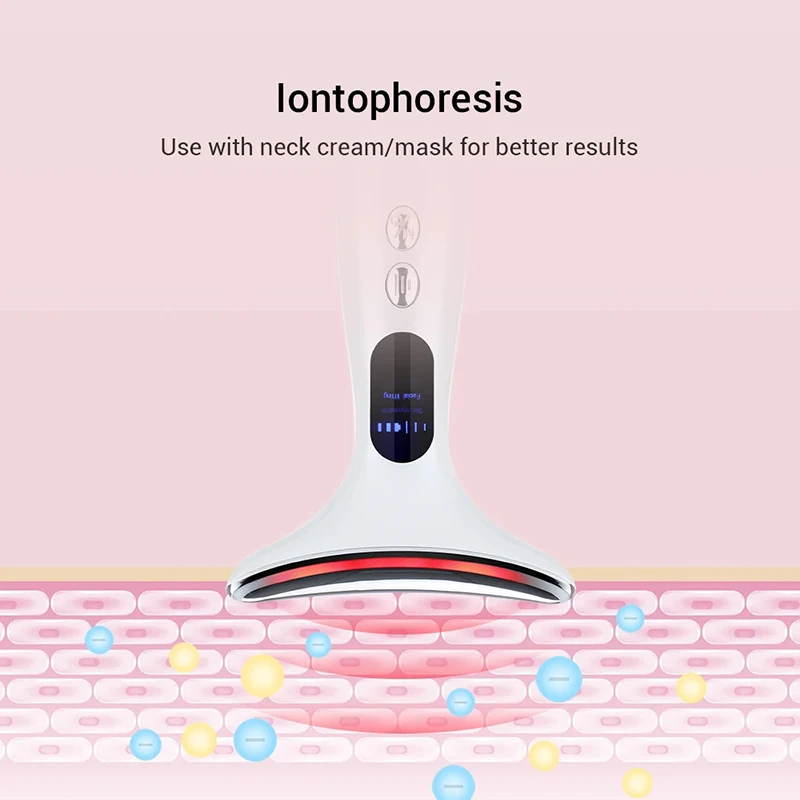 EMS Microcurrent Neck Beauty Device LED Photon Firming Rejuvenation Anti Wrinkle Thin Double Chin Skin Care Facial Massager