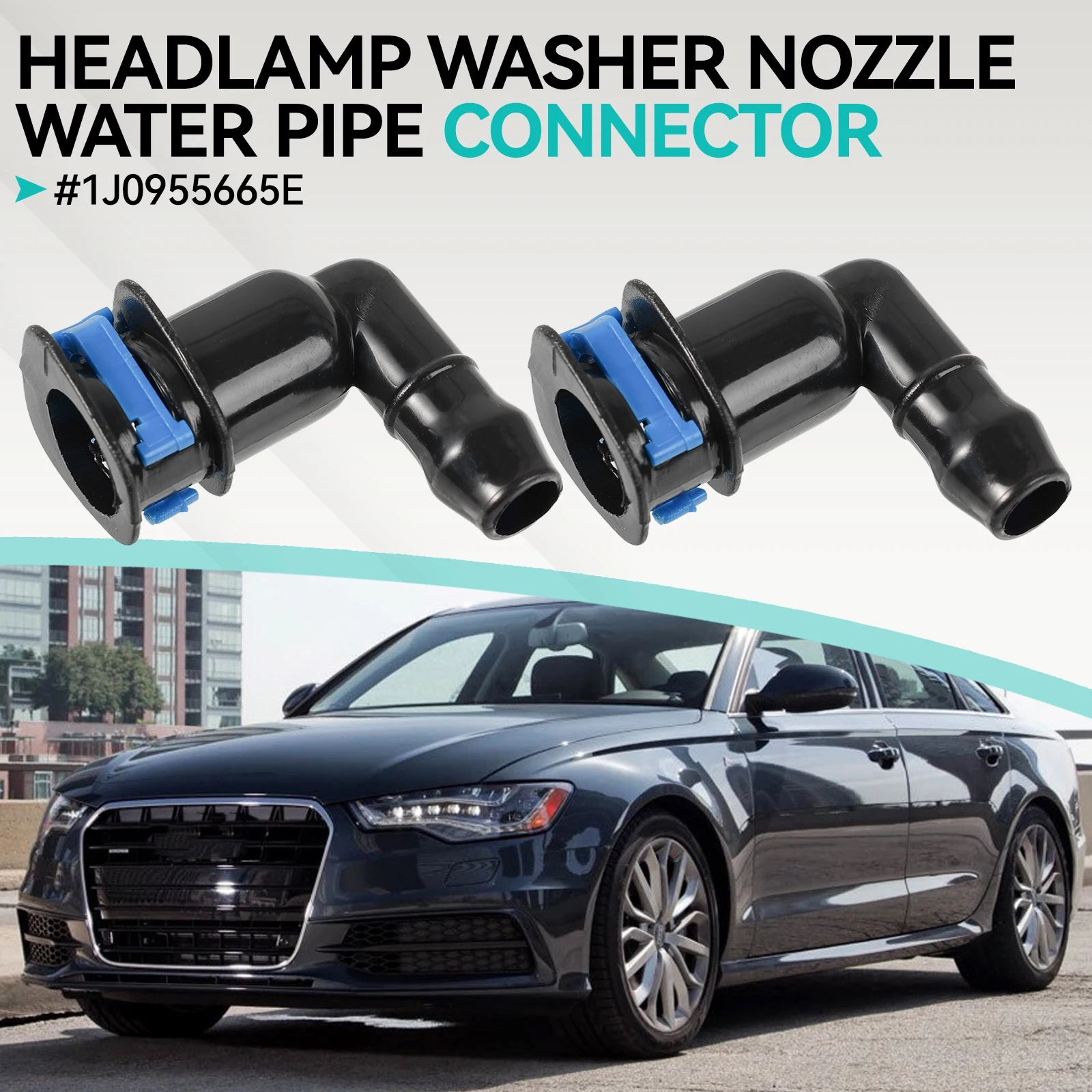 2x Car Styling Headlight Washer Jet Elbow Connecting Piece 1J0955665E for VW Beetle Eos Jetta Passat Golf Polo Audi A6 A8 TT/TTL