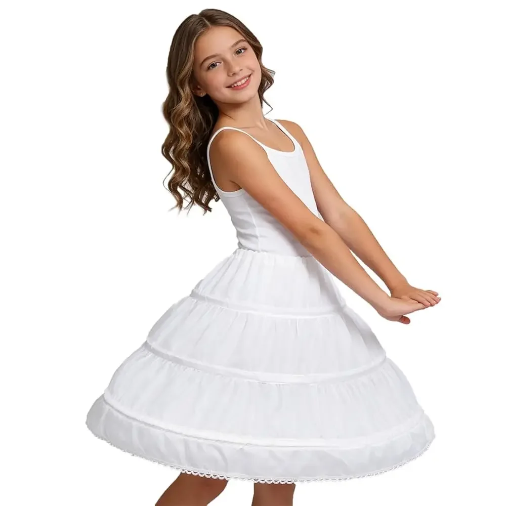 

Нижняя юбка-пачка для девочек с 3 обручами, кринолин для девочек, подъюбник для бальных платьев
