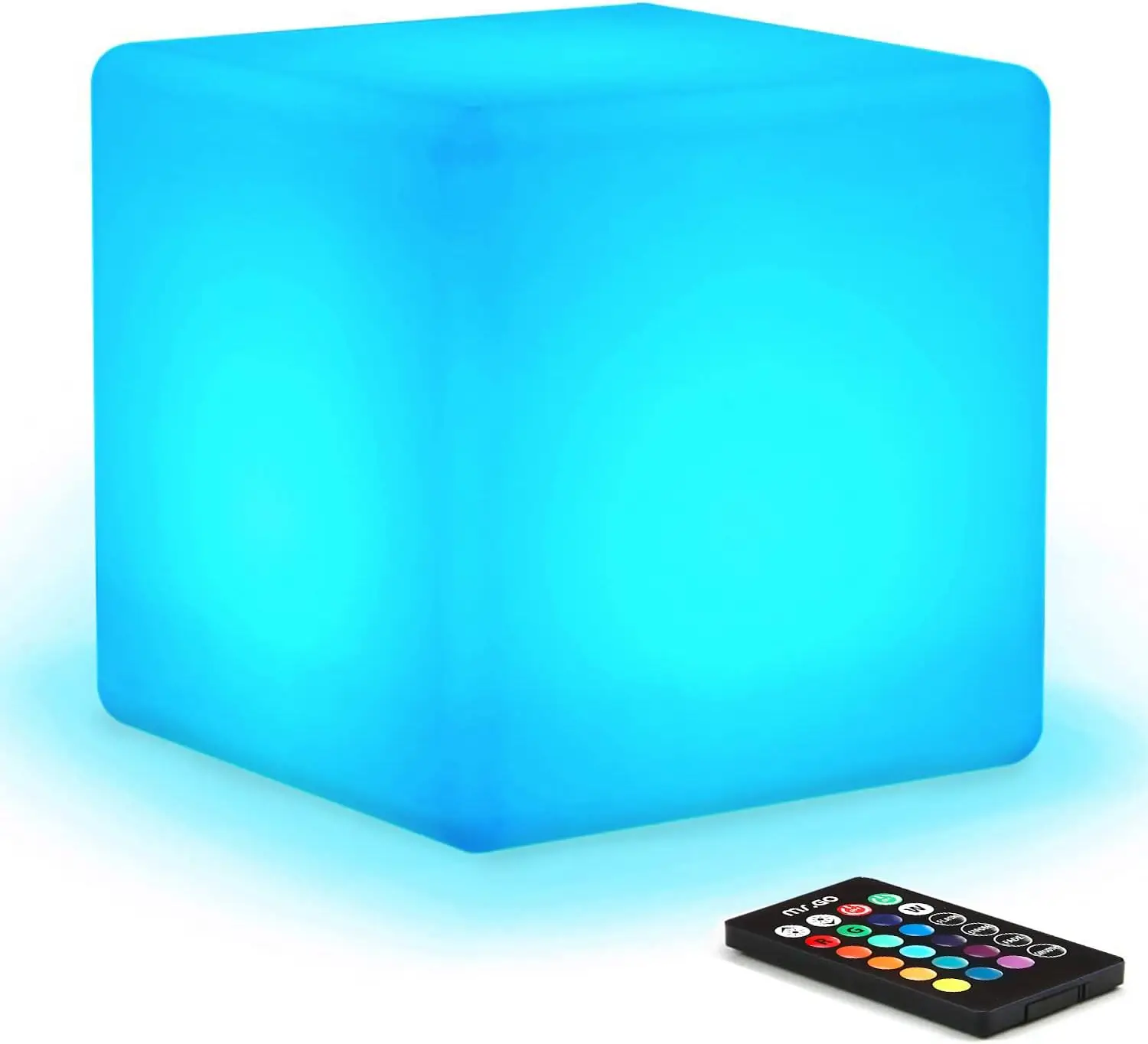 

Rechargeable LED Color-Changing Light Cube, Dimmable Mood Lamp with Remote, 16 RGB Colors, Waterproof for Home Decor