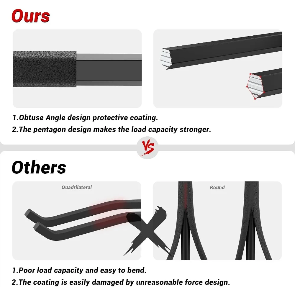 Heavy Duty Garage Storage Hooks, 12.4 inch Wall Mount Hangers for Tires, Ladders, Garden Tools, 4 Pack view 4