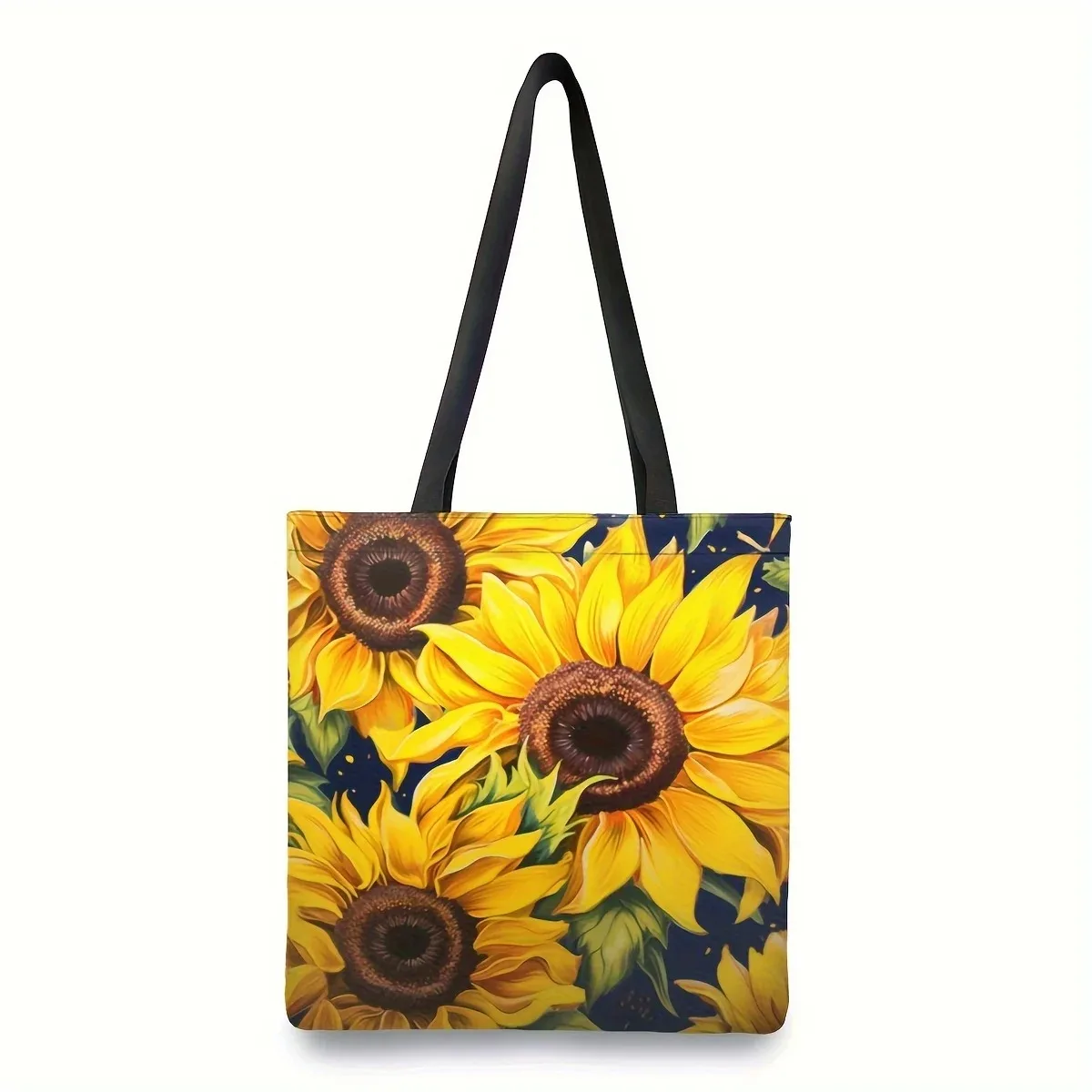 Fashion Sunflower Pattern Tote Bag, Large Capacity Handbag Shopping Bag, Women\'s Casual Outdoor Shoulder Bag