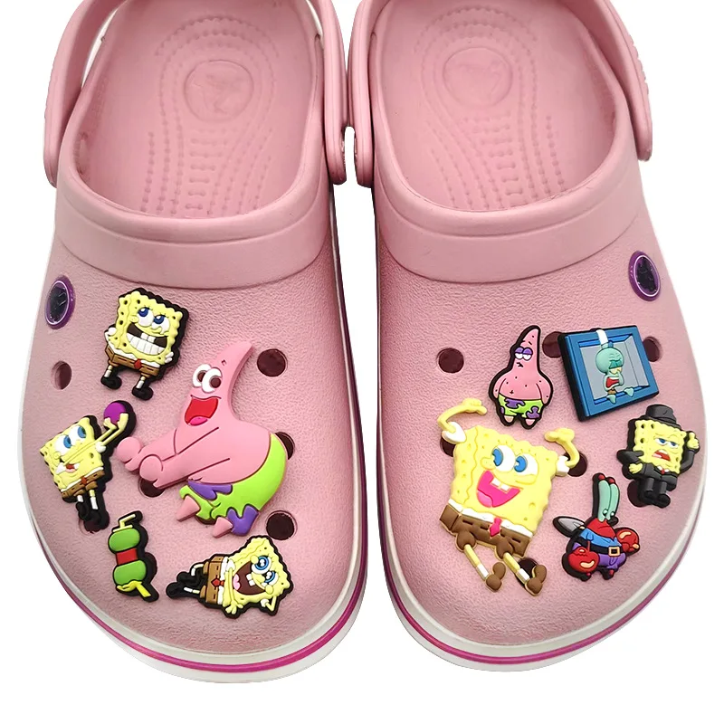 10pcs Large 3D Ocean Shoe Charms PVC Clog Shoe Decor Buckles Detachable Hole Shoe Pins Cute Square Underwater Figure Ornaments