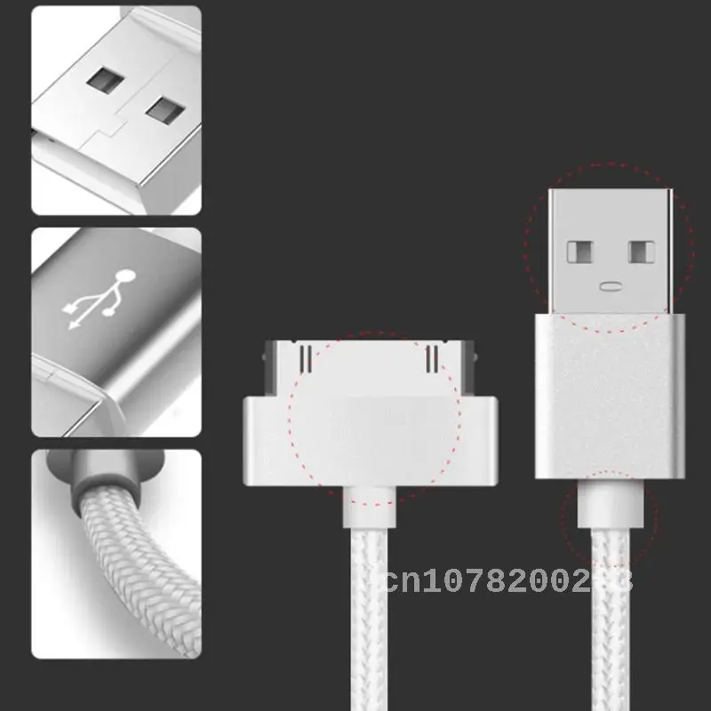 Câble USB de charge rapide pour iPhone 4 4s 3GS 3G iPad 1 2 3 urgent, 30 broches, chargeur d'origine, adaptateur, diviseur de données, 1m 2m