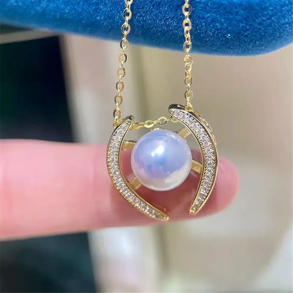 

DIY позолоченная подвеска с жемчугом, аксессуары для изготовления ювелирных изделий ручной работы, фурнитура для ювелирных изделий без жемчуга без цепочки