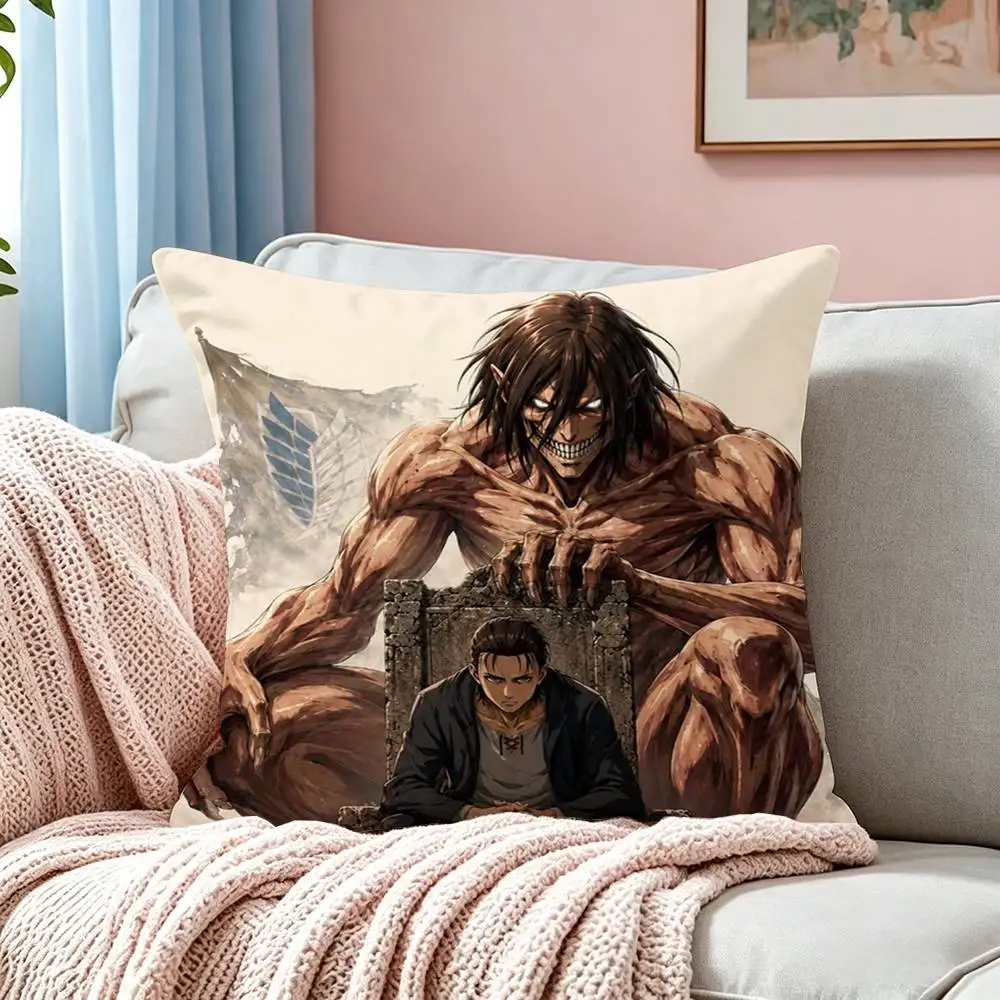 Anime A-Attack On Titan  Pillow Case Square Double-Sided Sofa Cushion Cover Bedroom Bedside Pillow