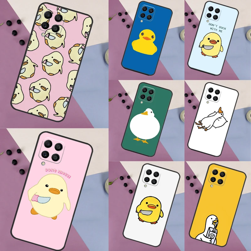 Cartoon Duck Knife Case For Samsung Galaxy M12 M32 M52 M13 M23 M33 M53 M14 M34 M54 M30s M21 M31 M51 M20 Cover