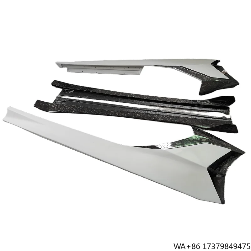 

Used for Lamborghini Aventador Lp700 Lp720 Semi Carbon Fiber Forged Pattern SVJ Style Side Skirts Side Bumpers Lip Body Kit