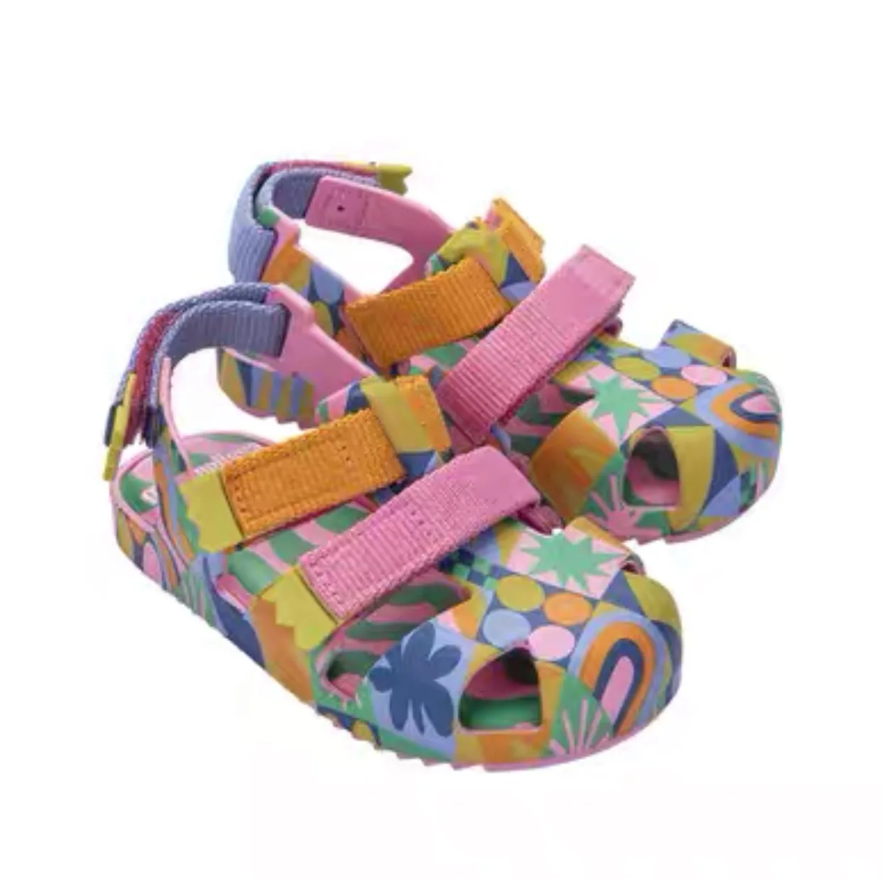 Qunq ragazza 2024 primavera estate nuovi sandali da spiaggia per bambini scarpe di gelatina scarpe inferiori 3T-8T