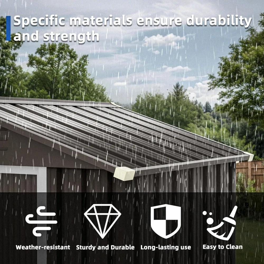 

6x4 FT Outdoor Storage Shed, Waterproof Metal Garden Sheds with Lockable Double Door, Weather Resistant Steel, Customized