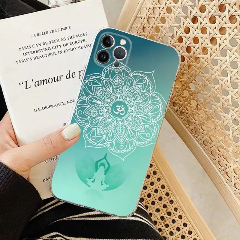 Mandala Chakra Insist Yoga Phone Case Silicone Soft for iphone 14 13 12 11 Pro Mini XS MAX 8 7 6 Plus X XS XR Cover