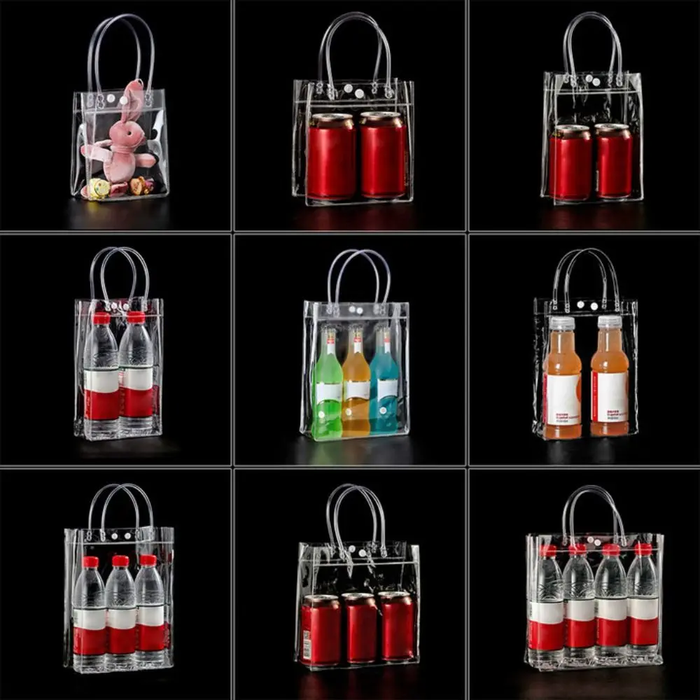 Convenient Transparent PVC Handbag Large Capacity Multi-purpose Gift Bag Plastic Gift Jelly Bag Hiking