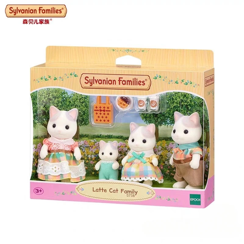 Sylvanian familles maison de poupée meubles jouets Ternurines Calico critters Anime mignon enfants jouet pour fille figurines Latte chat famille