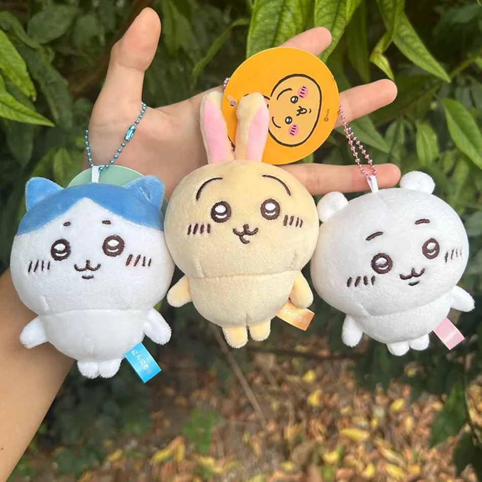 Boneco de Pelúcia Chiikawa Anime 10cm, Chaveiro Kawaii Usachi, Pendente Hachiware, Ornamento Fofo para Mochila, Brinquedo Presente