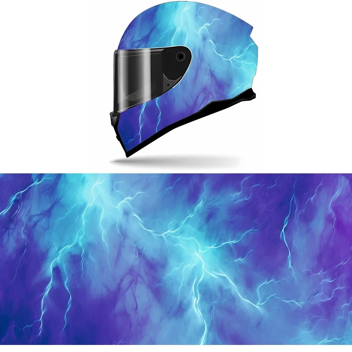 Abstract Lightning Storm Full Helmet Wrap Sticker Motorcycle Helmet Racing Graphic Decal Vinyl Wrap Helmet Decor Sticker