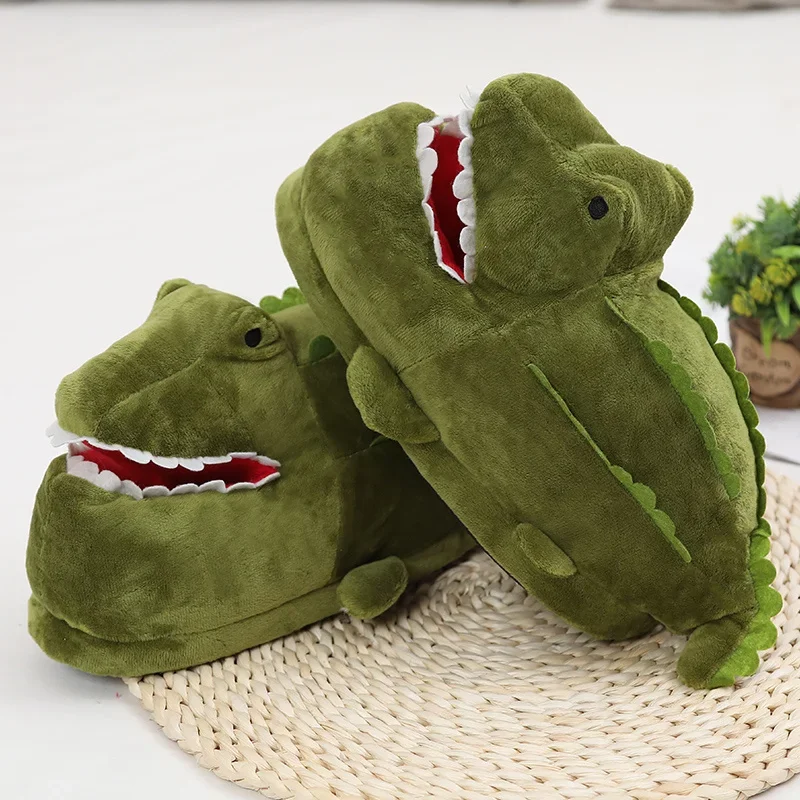 Plush Crocodile Slippers Funny Animal Home Slipper House Shoes for Women Men