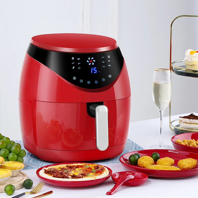 7.5L Large Capacity Digital Air Fryer Machine Price Industrial Fryer 1800W Red