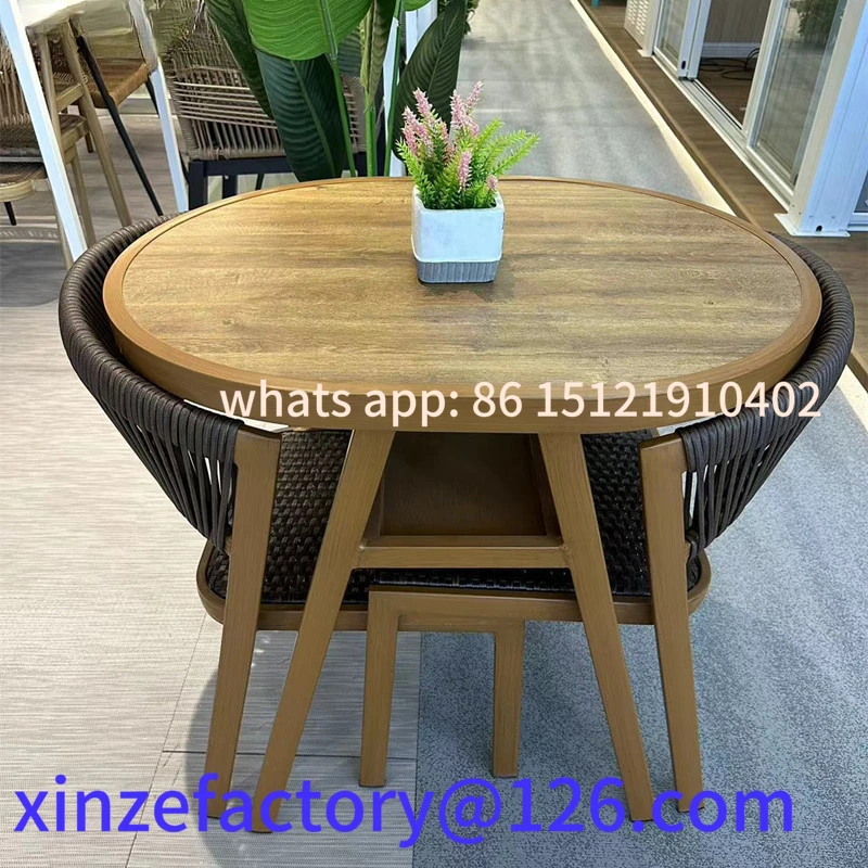 カスタマイズ可能な屋外とレジャー用のネットレッドラタン製ティーテーブルと椅子