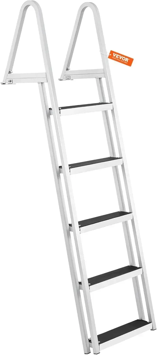 Removable Dock Ladder 3/4/5 Steps, 350/500lbs Load Capacity, Aluminum Swim Ladders, Pontoon Boat Ladder with