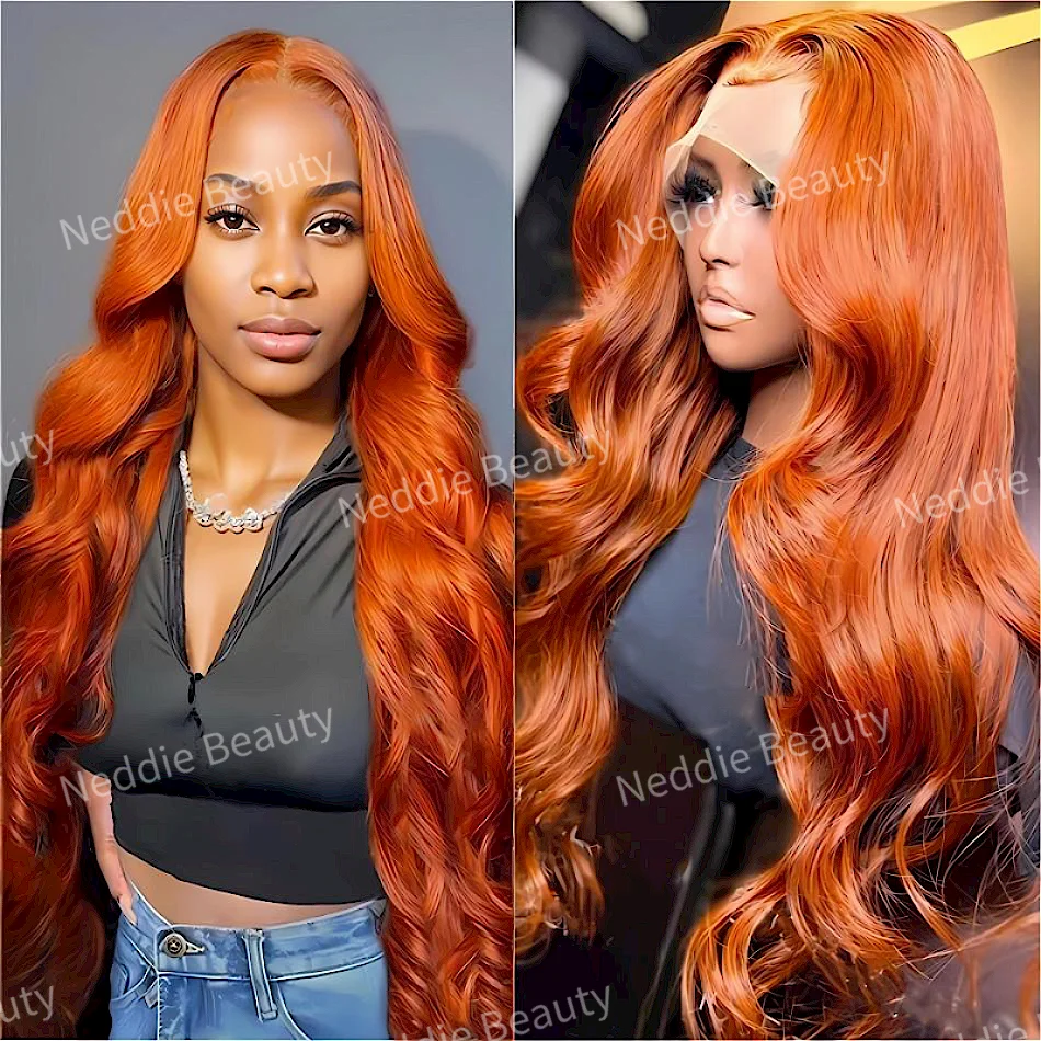 

HD Lace Frontal Wig 100% Ginger Body Wave Human Hair Transparent Brazilian PrePlucked Wigs For Women Choice Wavy Cheap Wig