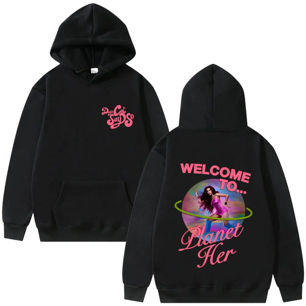 

Rapper Doja Cat Welcome To Planet Her Graphic Hoodie Say So Merch Hooded Tracksuit Men Women Hip Hop Oversized Pullover Hoodies