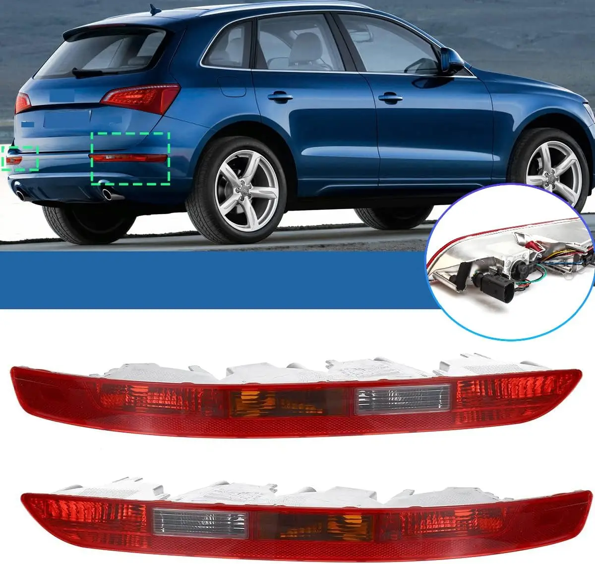 

Left & Right Rear Bumper Lower Tail Light Brake Stop Lamp for Audi Q5 2.0T 2009-2016 8RD945096 8RD945096