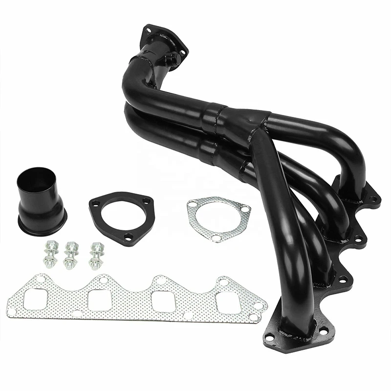 For Suzuki Samurai & Geo Tracker 1.3L 1.6L L4 Stainless Manifold Header Black