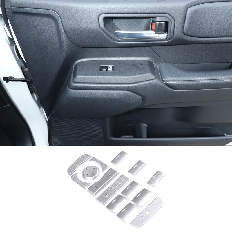 

For Toyota Land Cruiser Prado 250 LC250 2024+ Stainless Steel Silver Car Glass Lift Button Sticker Car Interior Accessories