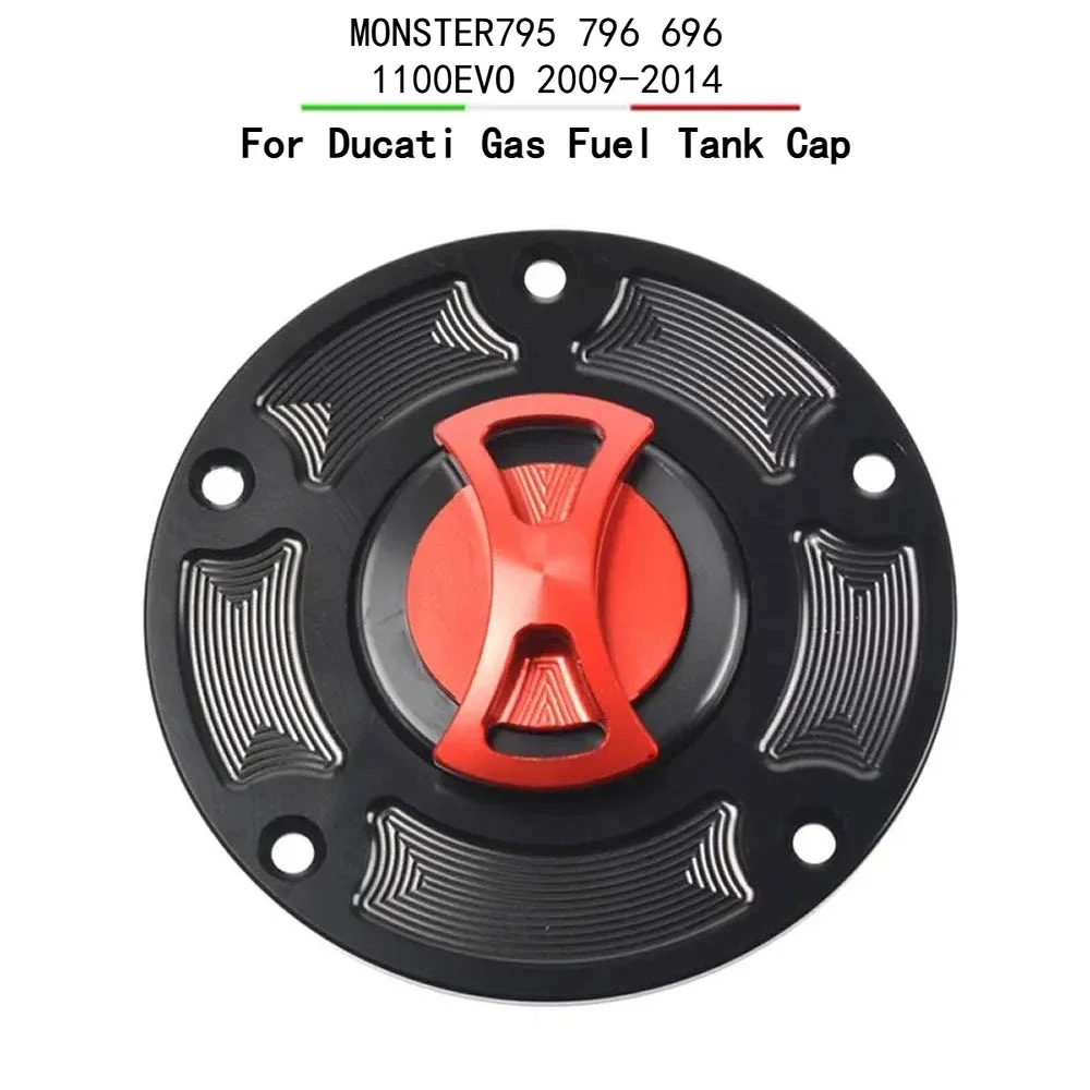 Gas Fuel Tank Cap For Ducati MONSTER795 796 696 1100EVO 2009-2014 Refitting Aluminum Alloy Quick-release Fuel Tank Cover.